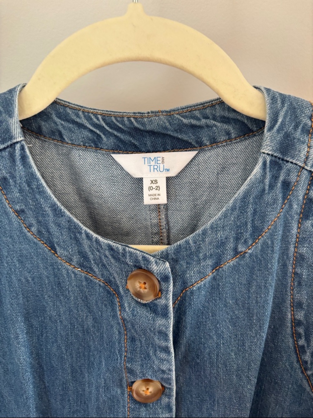 Denim Button-Front Tank - Picture 2 of 3
